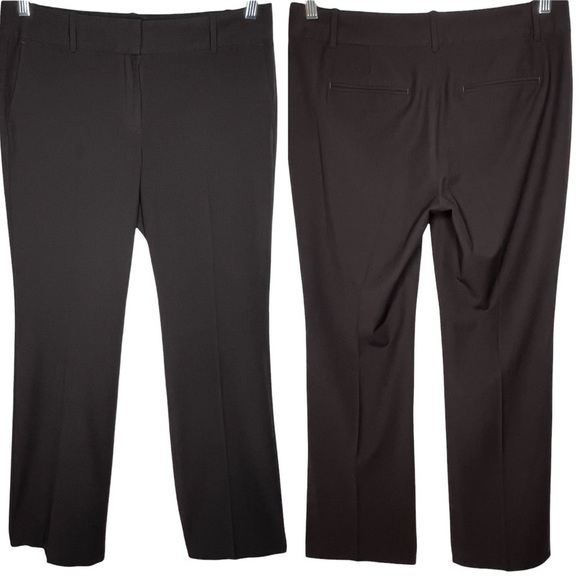 Ann Taylor Women’s Dark Brown High Rise Straight Leg Slacks Trousers Size 8 Tall - Picture 1 of 12